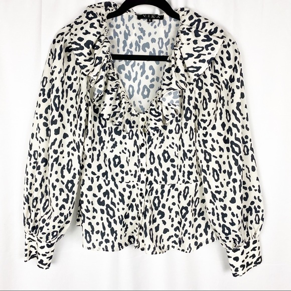Vika Tops - VIKA Animal Print Top small